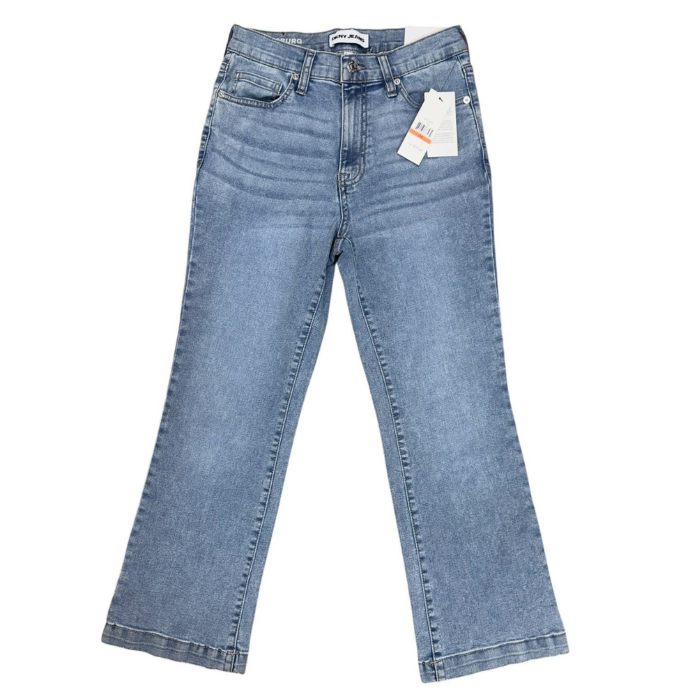 New DKNY Sz 26 Williamsburg High Rise Flare Crop Jeans 25” Inseam NWT Womens